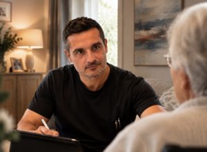 Gaël Rollet, infirmier à domicile à Caluire-et-Cuire